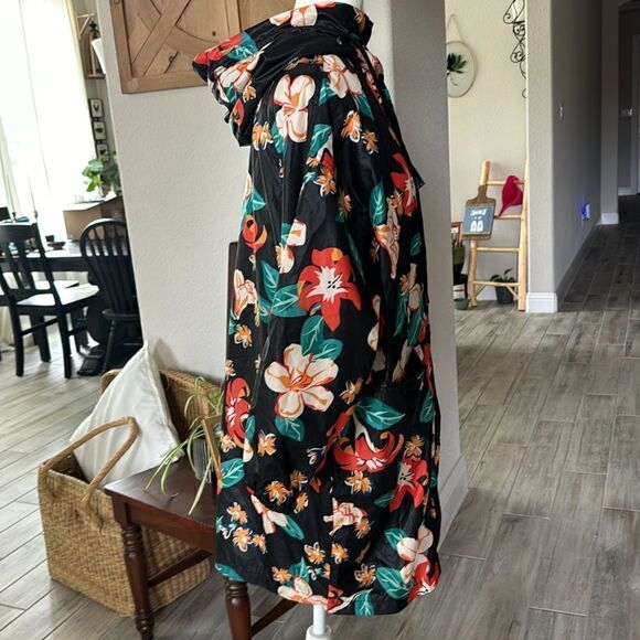 NWOT Zara Rain Jacket Floral Hooded Zip up Pocket Beachy Tropical Lightweight - Picture 13 of 17